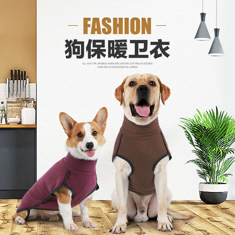 New autumn and winter cross-border clothing, warm home wear, high-necked sweatshirt, cotton coat, pet apparel, dog clothes