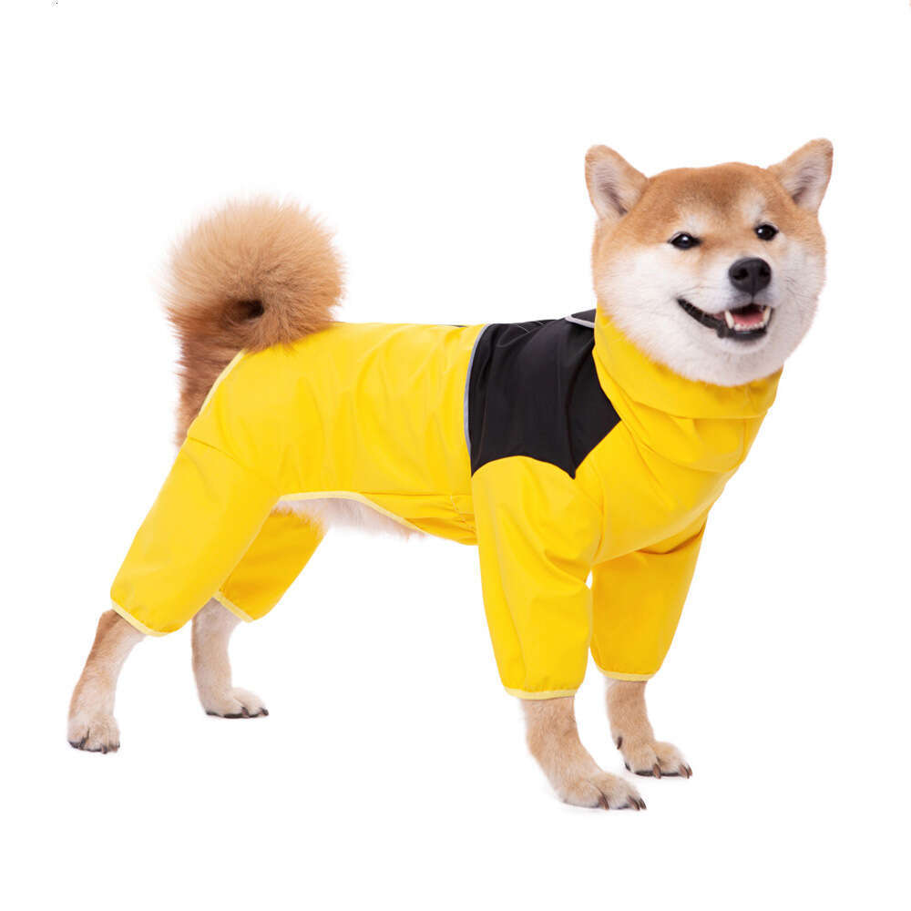 Famous brand Cross border pet jacket four legged full cover dog clothing waterproof windproof for medium and large dogs belly covering pupakaIK