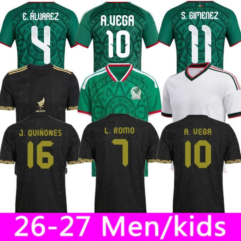 25 26 Mexico Gold Cup Soccer Jerseys CHICHARITO 2025 2026 National Team Football Shirt Men Kids Kit Home Away Camisetas Copa America Maillot Mexique A. VEGA