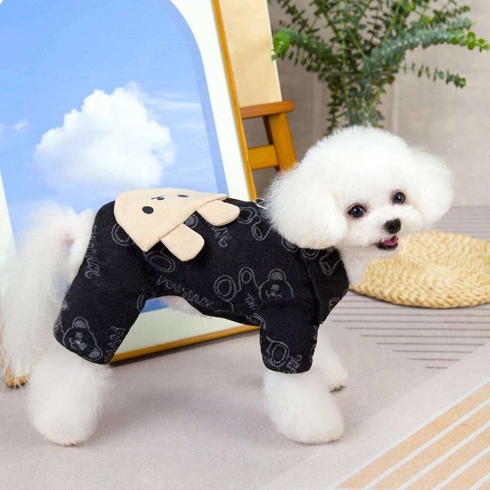 Famous brand PC Lot Winter Pet Clothes Warm Denim Jumpsuit for Small Dog Jeans Jacket Cotton Coat Chihuahua Outfits pupakaIK