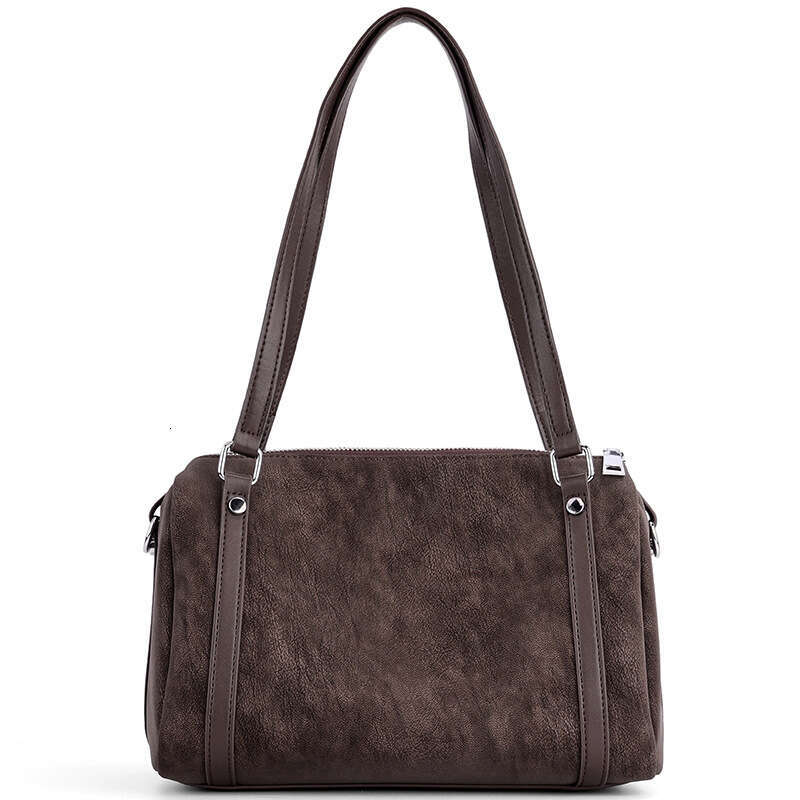 Luxury Shoulder Bags Totes Cross Border Autumn Winter New Genuine Leather Large Capacity Crossbody Simple Retro Suede Cowhide Boston Women S Bag SENYY