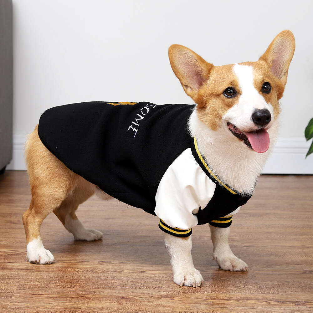 Famous brand Medium sized clothes autumn and baseball sweatshirt Corgi clothing pet sportswear warm winter dog apparel pupakaIK
