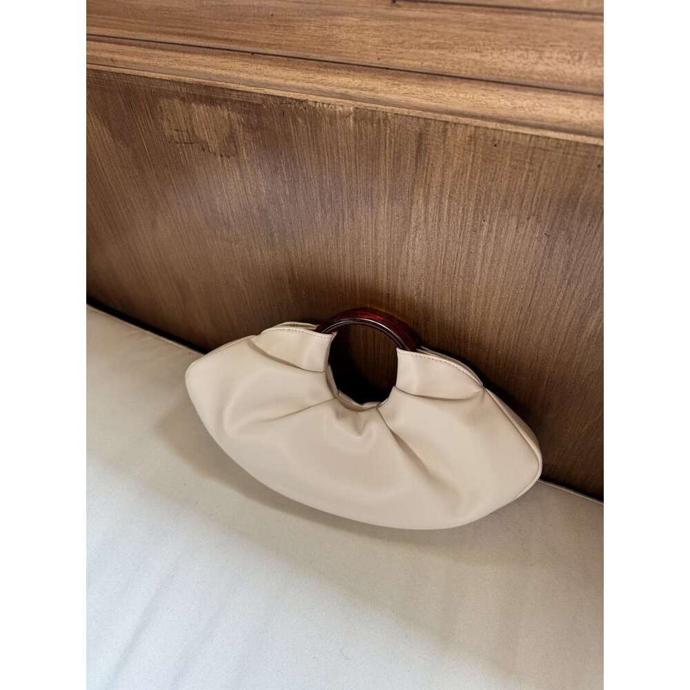 Luxury shoulder bag Hobo French retro pleated large capacity cloud bag dumpling bag round handle cow horn bag premium leather handbag SENYY