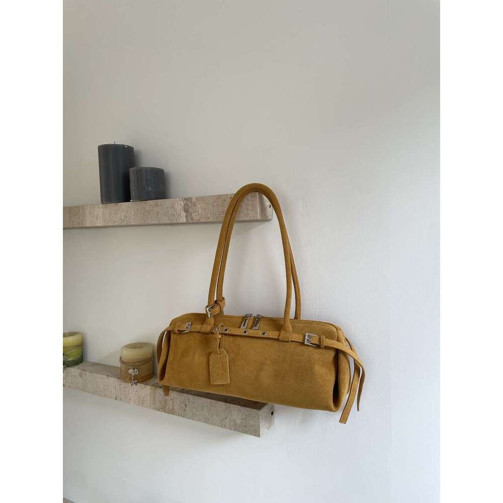 Luxury handbag leather armpit shoulder motorcycle style commuter bag French niche unique sausage bag retro versatile women's bag crossbody SENYY