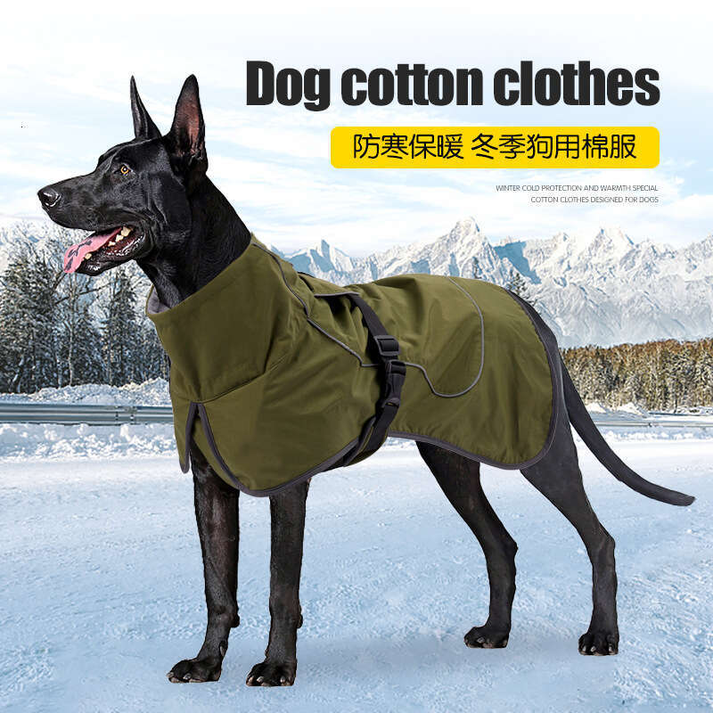 Famous brand winter cross-border pet clothes with plush large dog clothes, thickened warm dog clothes, reflective waterproof cotton clothes in stock p