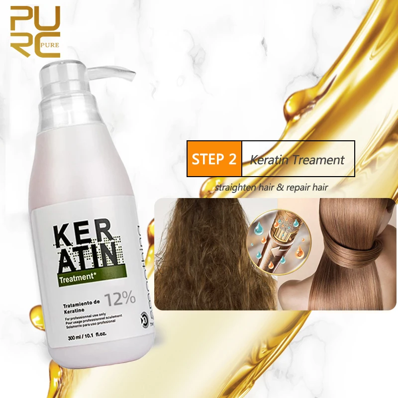 Shampoo Conditioner PURC Brazilian Keratin Treatment maquillaje Formalin Professional Straightening Smoothing Curly Frizz Dry Repair Cream Hair Care Y
