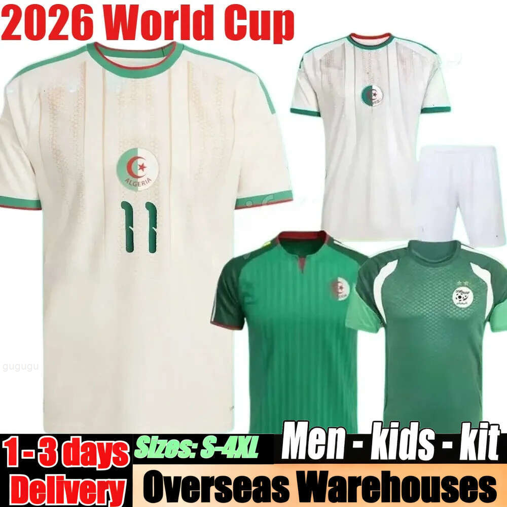 Algeria 2026 World Cup Soccer Jersey 26 27 Gouiri Amoura Hadj Moussa Boudaoui Houssem Aouar Rayan Ait-Nouri Benrahma Ramiz Home Away Camisetas Football Shirt kids