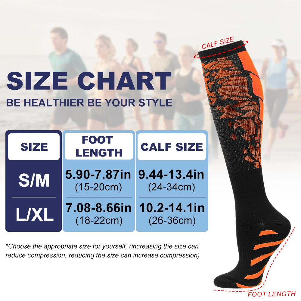 1 Pair Sports Compression Socks for Women and Men - Calf Support Socks for Running Nurses Flight Pregnancy Circulation Athletic 260626 - view 4