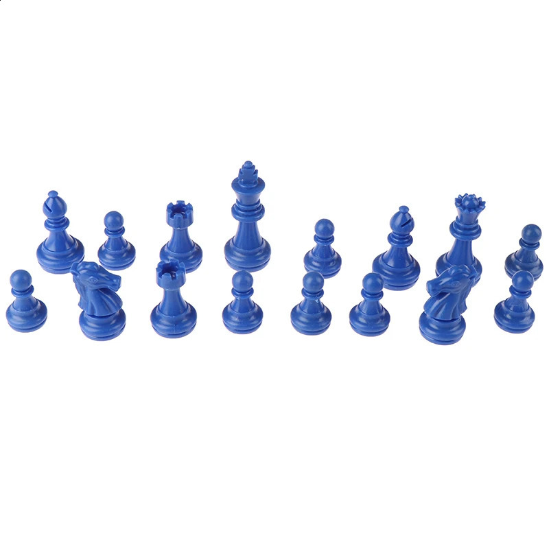 32PCSSet Chess Set Plastic Ps Material Blue And White Medieval Games For Adults Travel Pieces Kids Toys 260202
