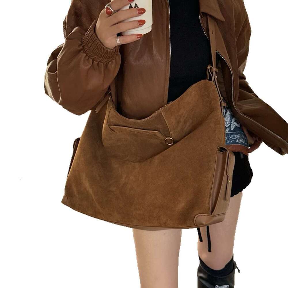 Luxury handbag autumn and winter retro new frosted cowhide shoulder bag, large capacity tote bag, mountain versatile leather women's bag SENYY