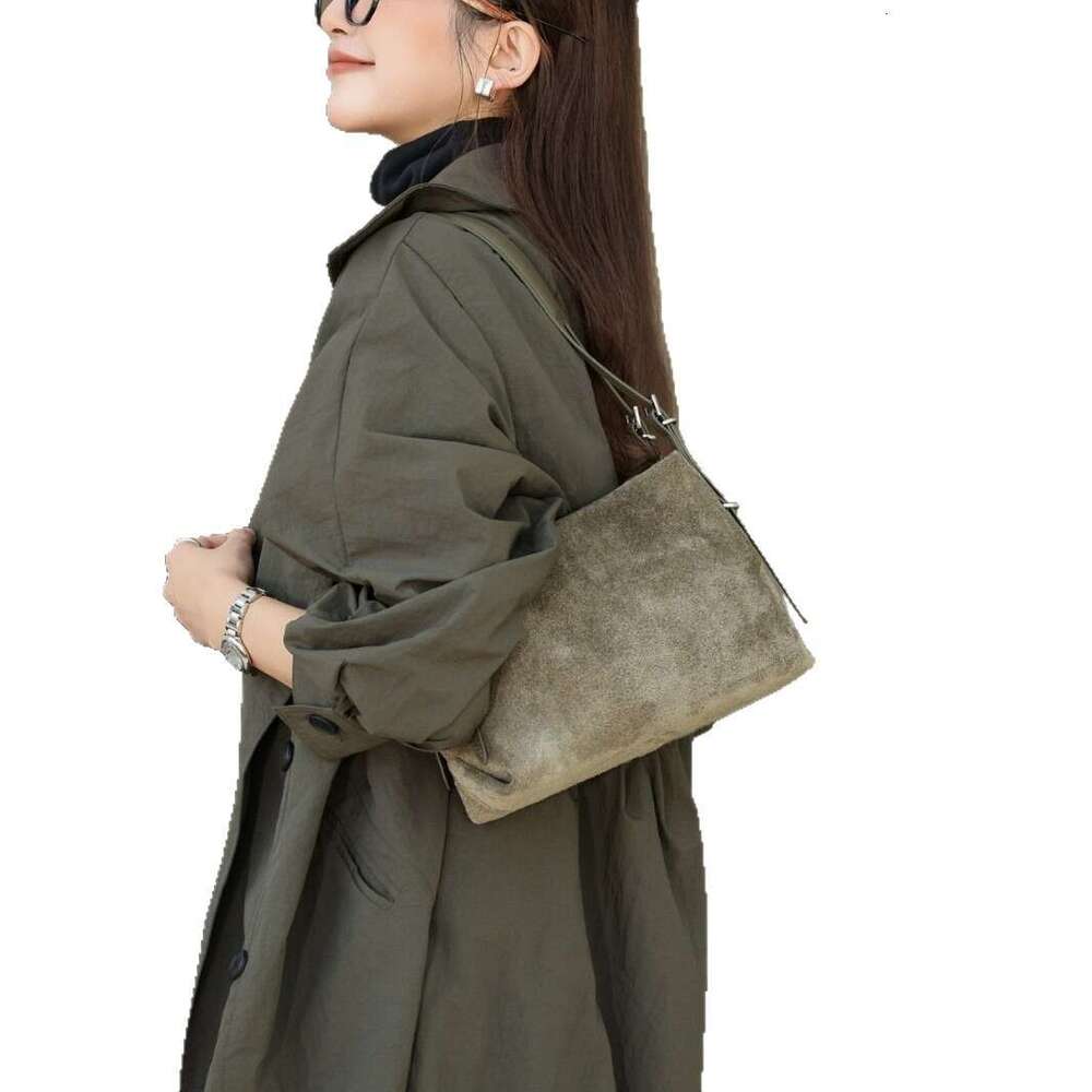 Luxury shoulder bag autumn and winter new item frosted suede armpit bag for women Korean version fashionable simple handbag large capacity crossbody b