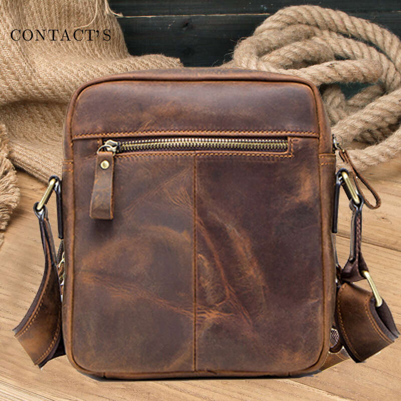 Luxury Shoulder Bags Totes Black Angel Factory Direct Sale Retro Crazy Horse Genuine Leather Men S Crossbody Bag Cross Border Dropshipping SENYY