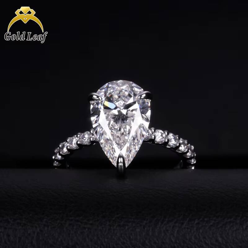 35CT Pear Cut Lab Diamonds Ring IGI Report Cvd HPHT Lab Grown Created Diamond Solid Gold Engagement Ring Jewelry Women