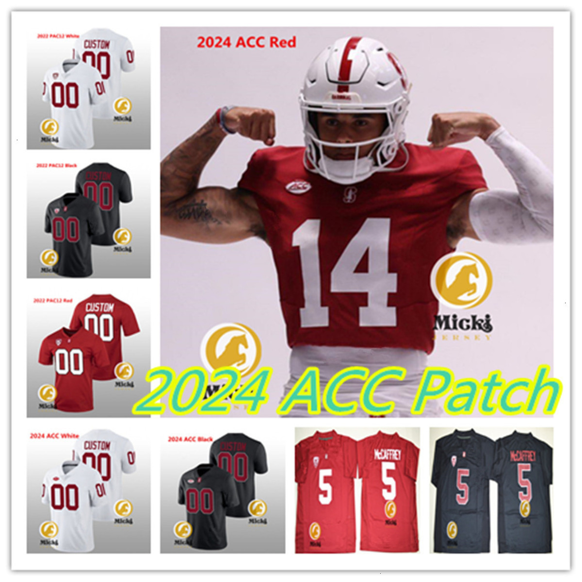 Andrus Peat 2024 ACC Stanford Football jersey Levine Toilolo Richard Sherman Austin Hooper Foster Sarell Curtis Robinson Thomas Booker Stitched Stanford jerseys