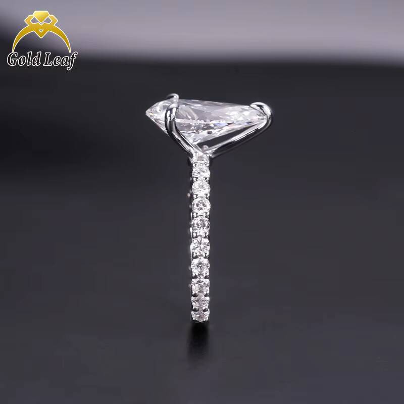 35CT Pear Cut Lab Diamonds Ring IGI Report Cvd HPHT Lab Grown Created Diamond Solid Gold Engagement Ring Jewelry Women