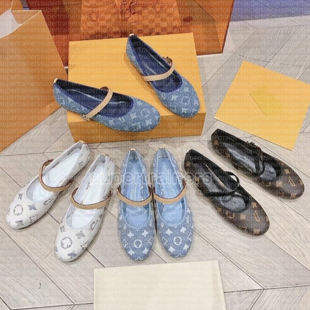 Designer Cherry blossom Romy Womens Ballet Flat Ballerina Pump mules Statement Rainbow Ballerina Lightweight pink Denim Flat Ballet Mary Jane lvsshoes 35-42