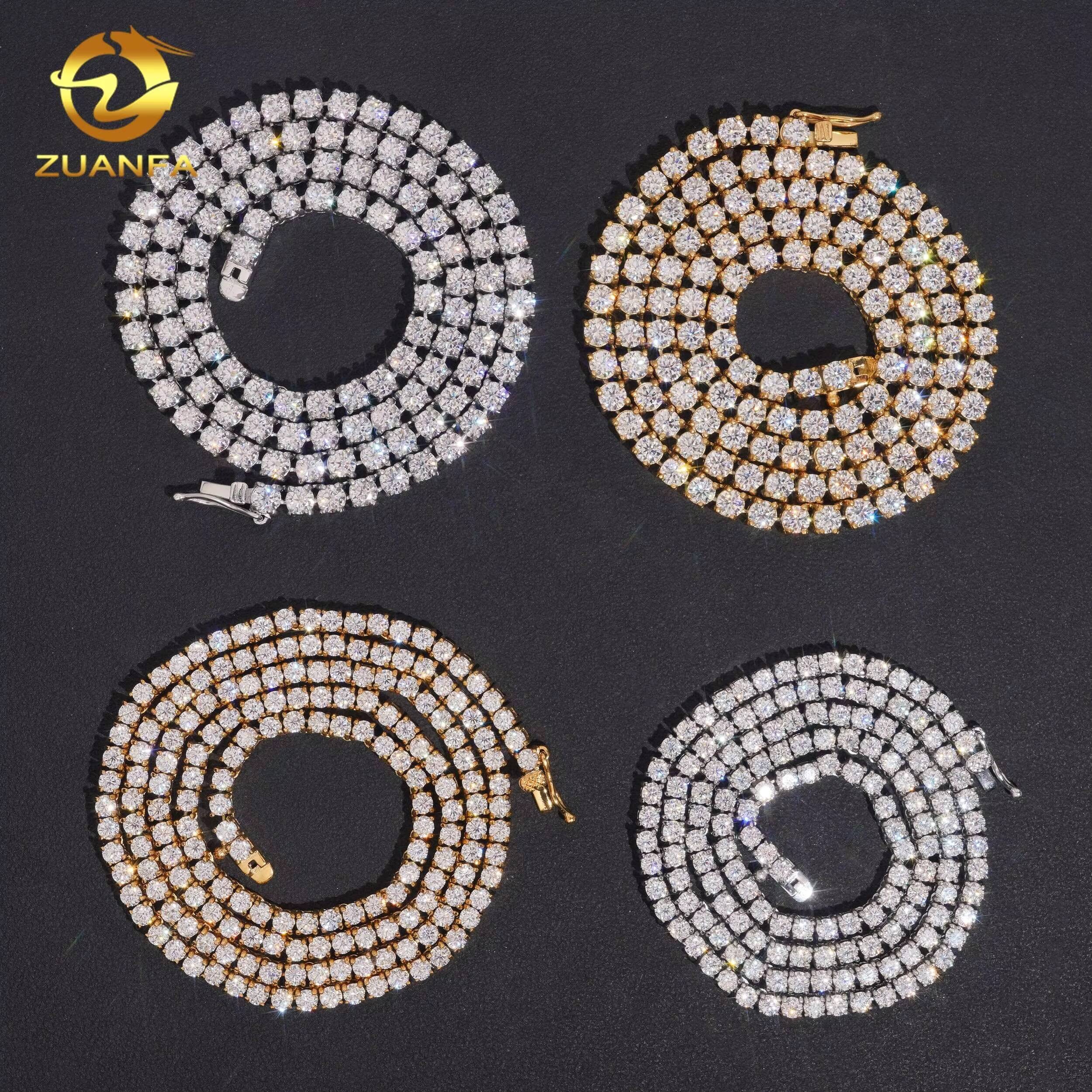Fashion Jewelry Pass Diamond Tester Hip Hop Mens Stainless Steel Moissanite Tennis Chains