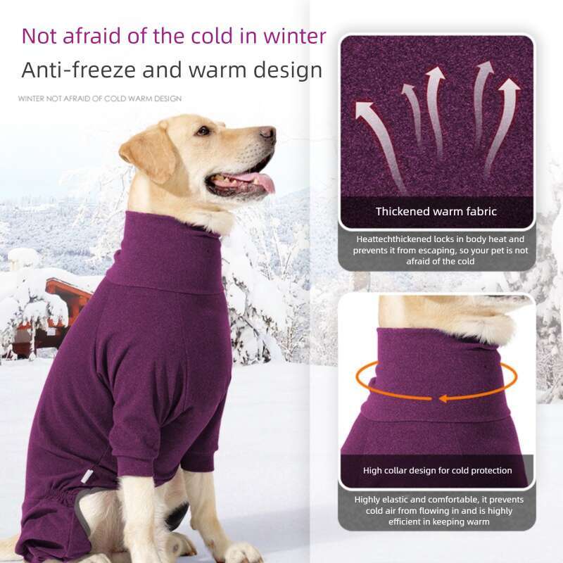 Famous brand cross-border new pet clothing, big dog quadruped clothing, high neck warm and cold resistant winter big dog clothing pupakaIK