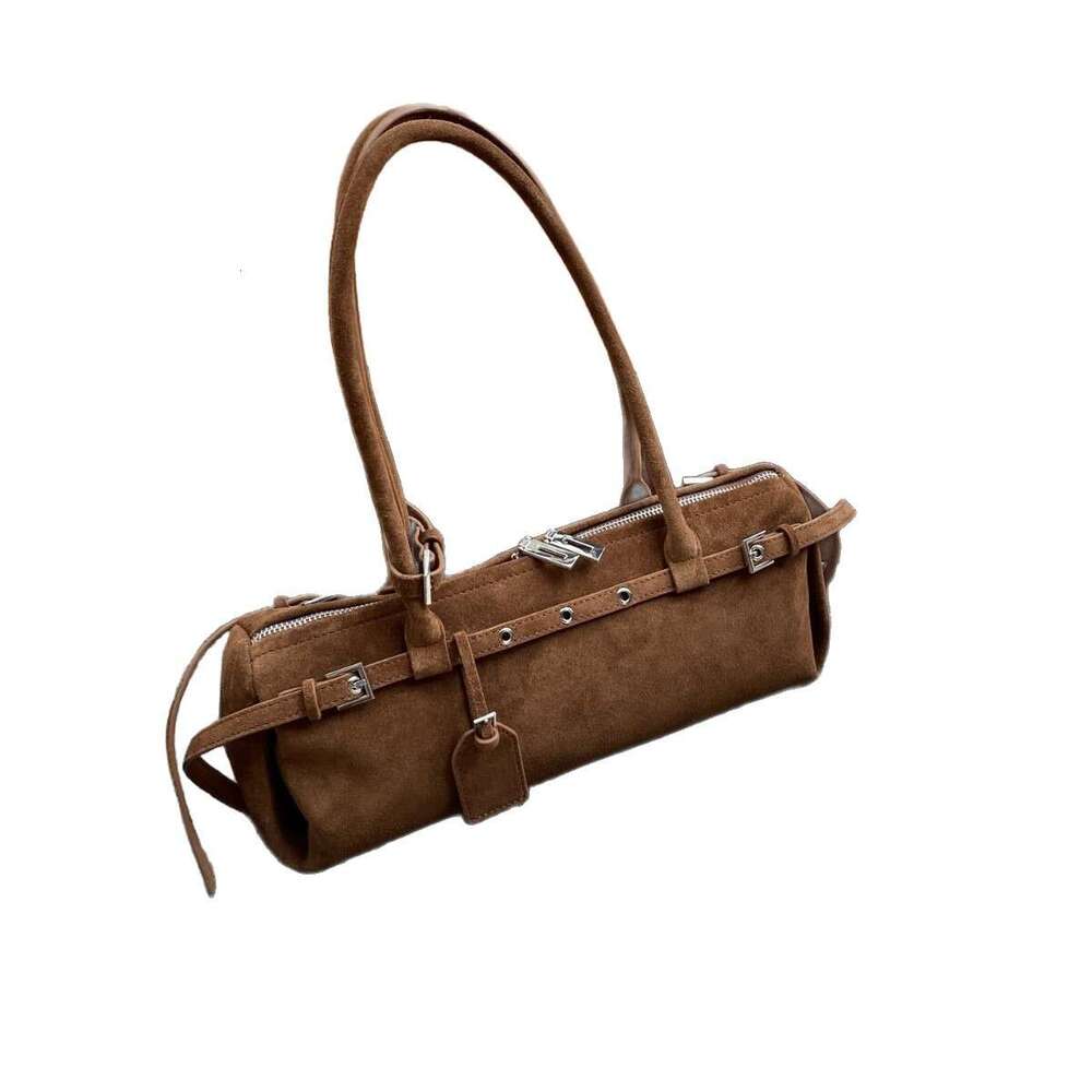 Luxury handbag leather armpit shoulder motorcycle style commuter bag French niche unique sausage bag retro versatile women's bag crossbody SENYY