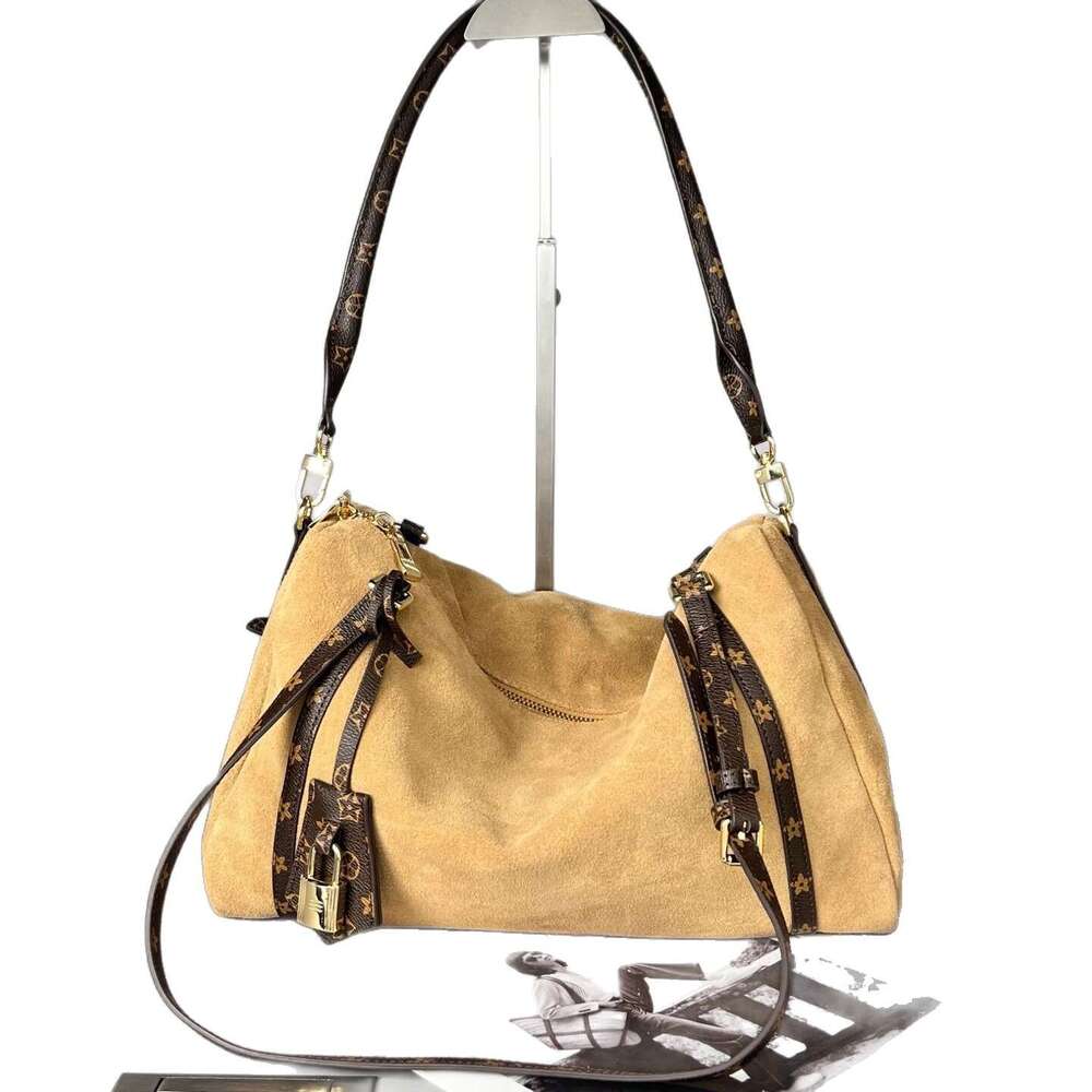 Luxury Shoulder Bags Totes New Cross Border Matte Suede Boston Tote Bag Niche Design Large Capacity Commuter Handbag Underarm SENYY