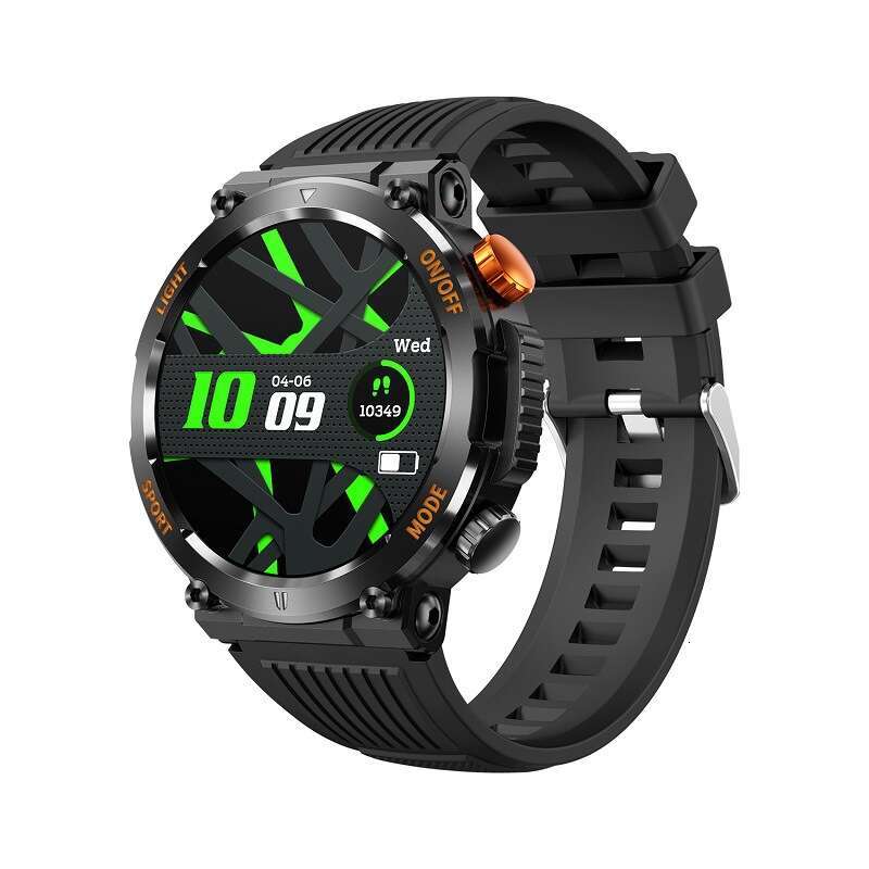 Rugged Outdoor Smart Watch with Bluetooth Call Heart Rate Blood Oxygen Monitoring Three-Proof Sports Wristwatch for Hiking and Running