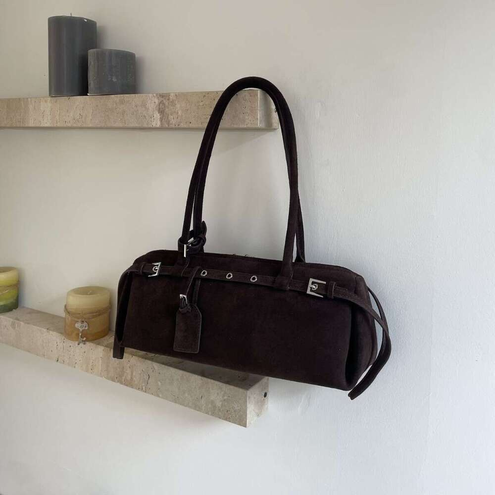 Luxury handbag leather armpit shoulder motorcycle style commuter bag French niche unique sausage bag retro versatile women's bag crossbody SENYY