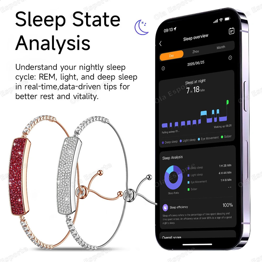 Fashion Womens Smart Wristband Heart Rate Sleep Health Monitoring Waterproof Smart Bracelet Multiple Sports Modes Pedometer 260207 - view 7