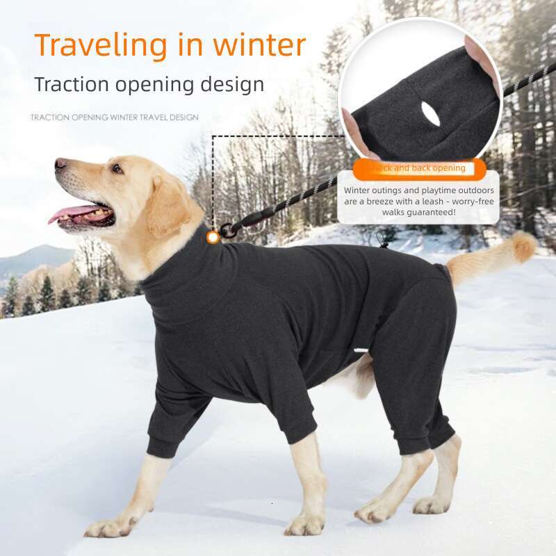 Famous brand cross-border new pet clothing, big dog quadruped clothing, high neck warm and cold resistant winter big dog clothing pupakaIK