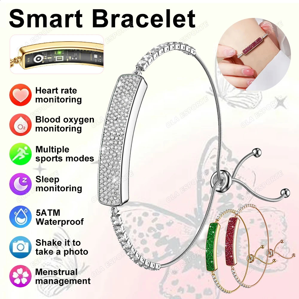 Fashion Womens Smart Wristband Heart Rate Sleep Health Monitoring Waterproof Smart Bracelet Multiple Sports Modes Pedometer 260207