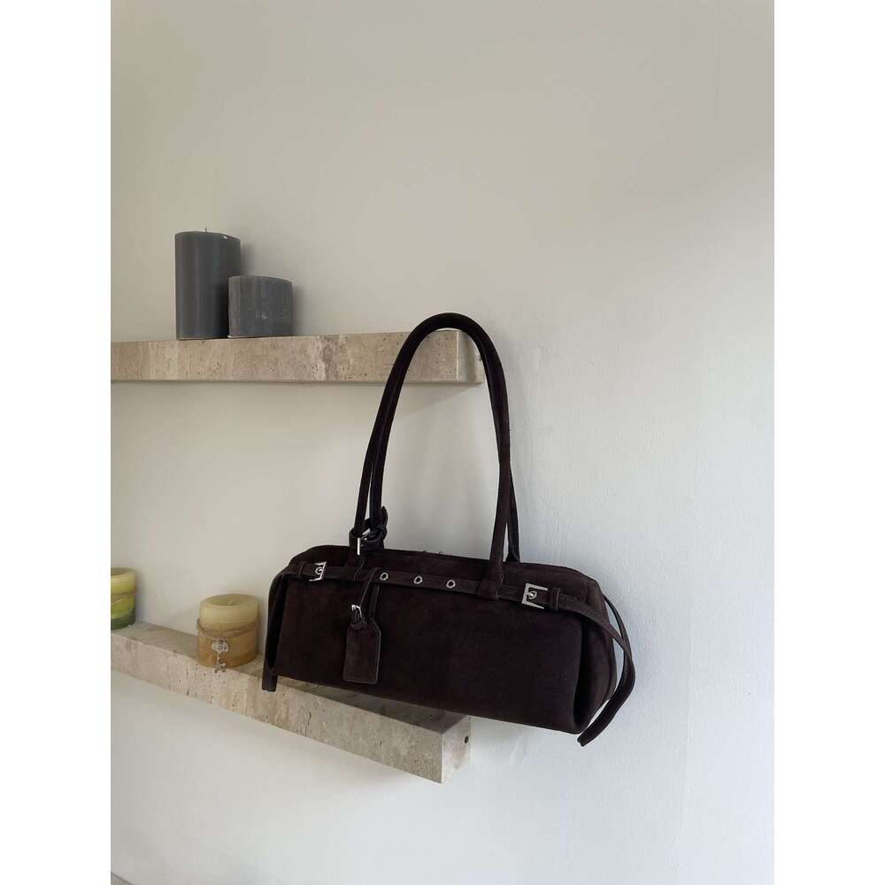 Luxury handbag leather armpit shoulder motorcycle style commuter bag French niche unique sausage bag retro versatile women's bag crossbody SENYY