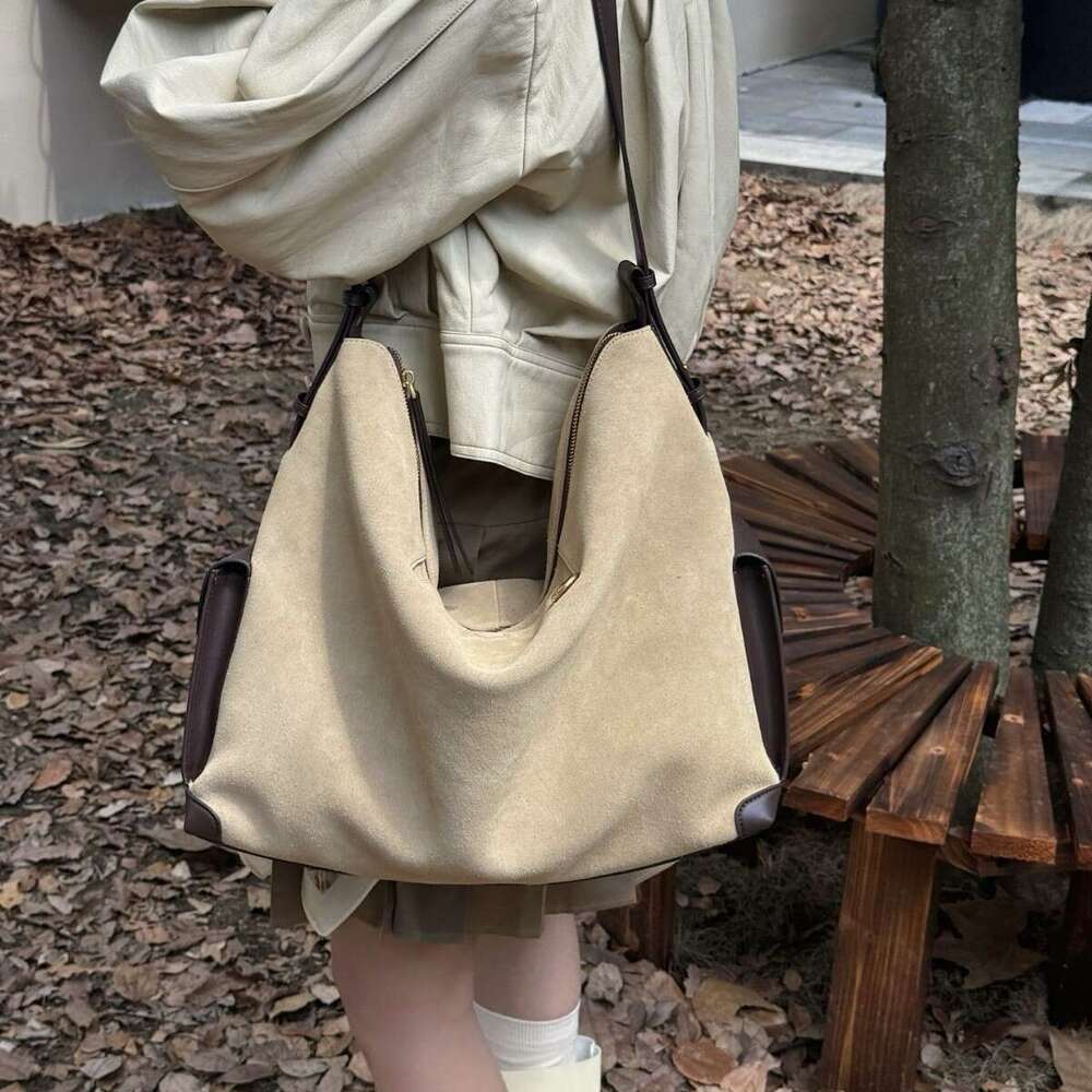 Luxury handbag autumn and winter retro new frosted cowhide shoulder bag, large capacity tote bag, mountain versatile leather women's bag SENYY