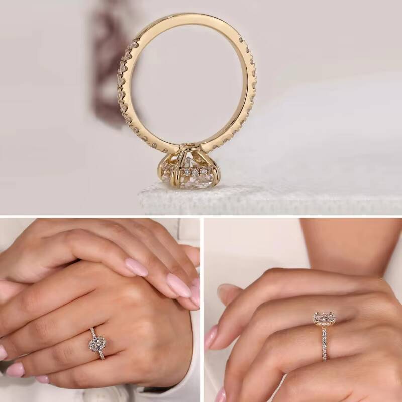 14k 18k Solid Gold Lab Grown Diamond Engagement Ring for Men Women Igi Gia Certified 2ct 3ct Vvs Lab Diamond Jewelry Custom