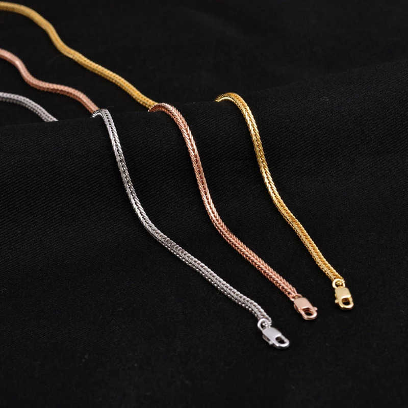 MIQIAO 925 Sterling Silver Chopin Chain Platinum Rose Gold Color Long 40 45 50 55 60 65 70 80 CM Wide 16 MM Men Women Necklace 260130