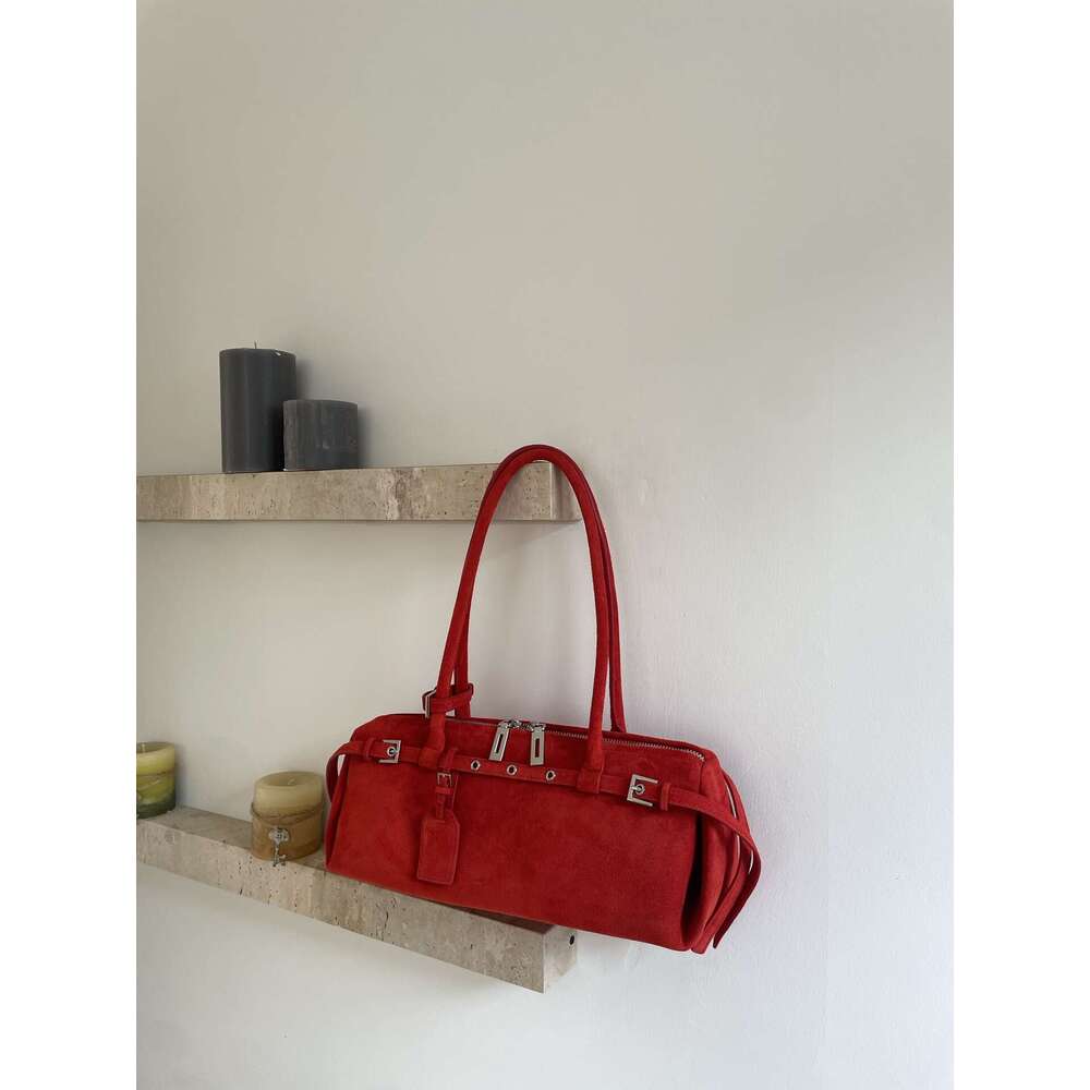 Luxury handbag leather armpit shoulder motorcycle style commuter bag French niche unique sausage bag retro versatile women's bag crossbody SENYY