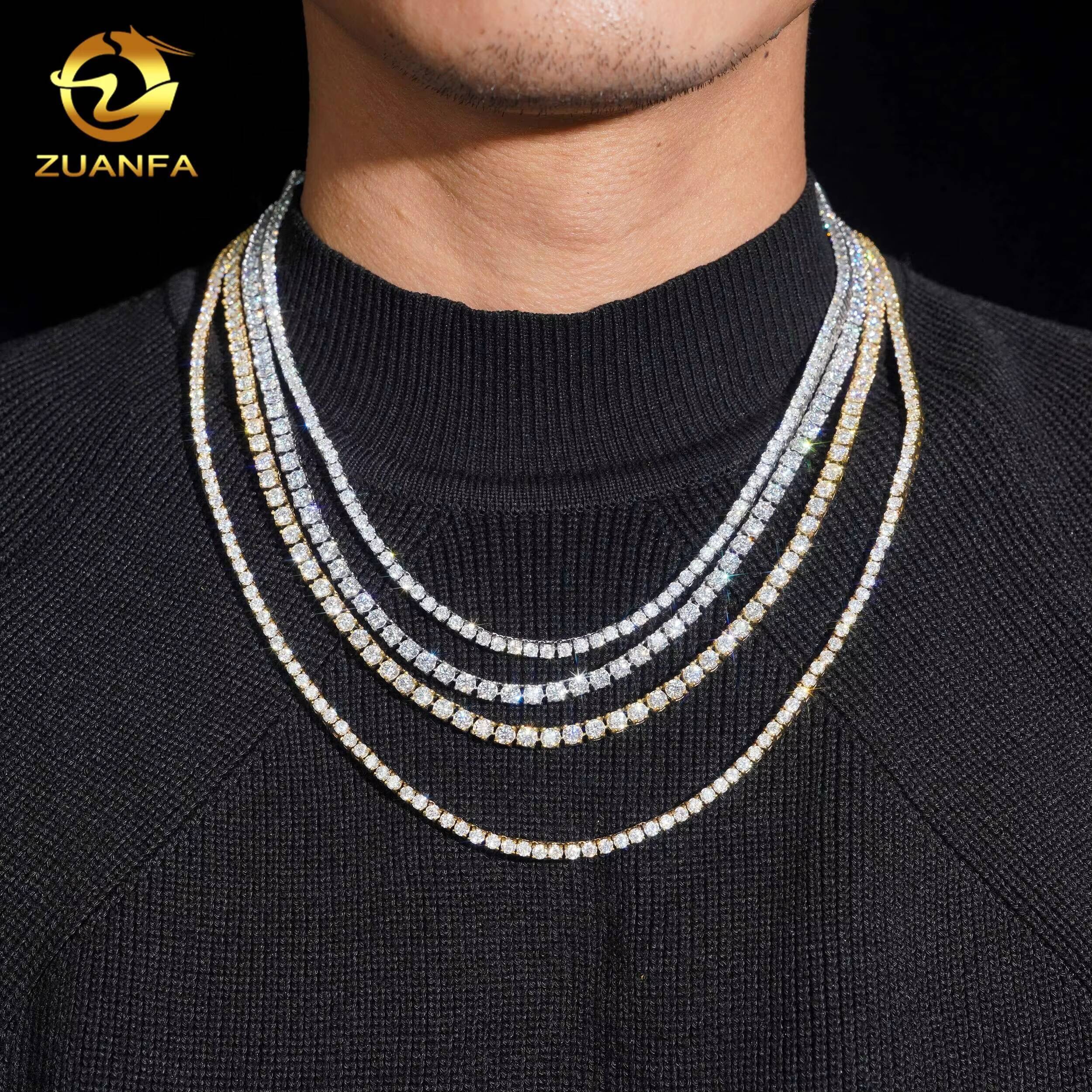 Fashion Jewelry Pass Diamond Tester Hip Hop Mens Stainless Steel Moissanite Tennis Chains