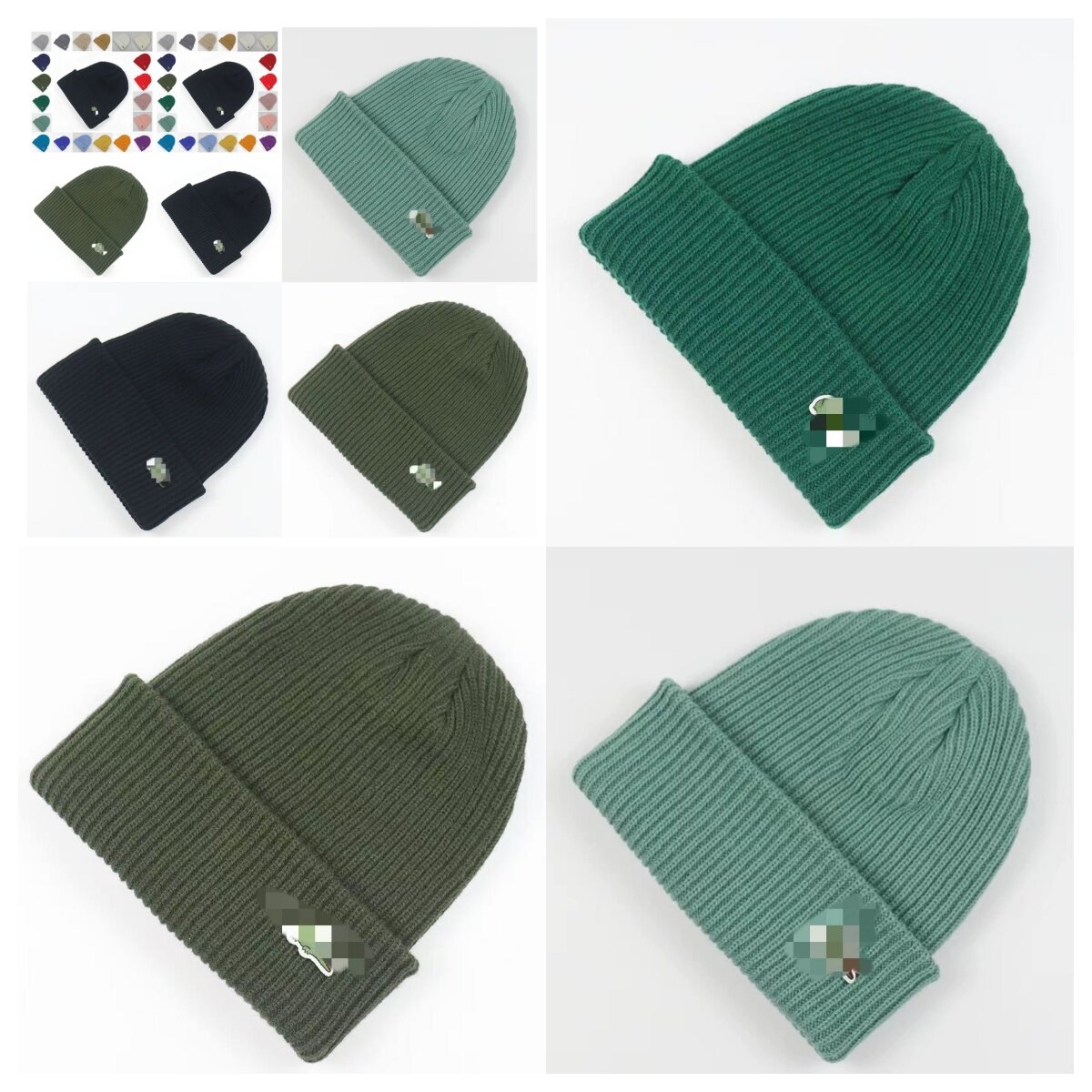 Cotton Hat Cold Knitted Women's Brand France Crocodile with Logo New Hats Cap Girl Man Yarn Beanies Bonnet Skull Caps Coarse Core Fleece