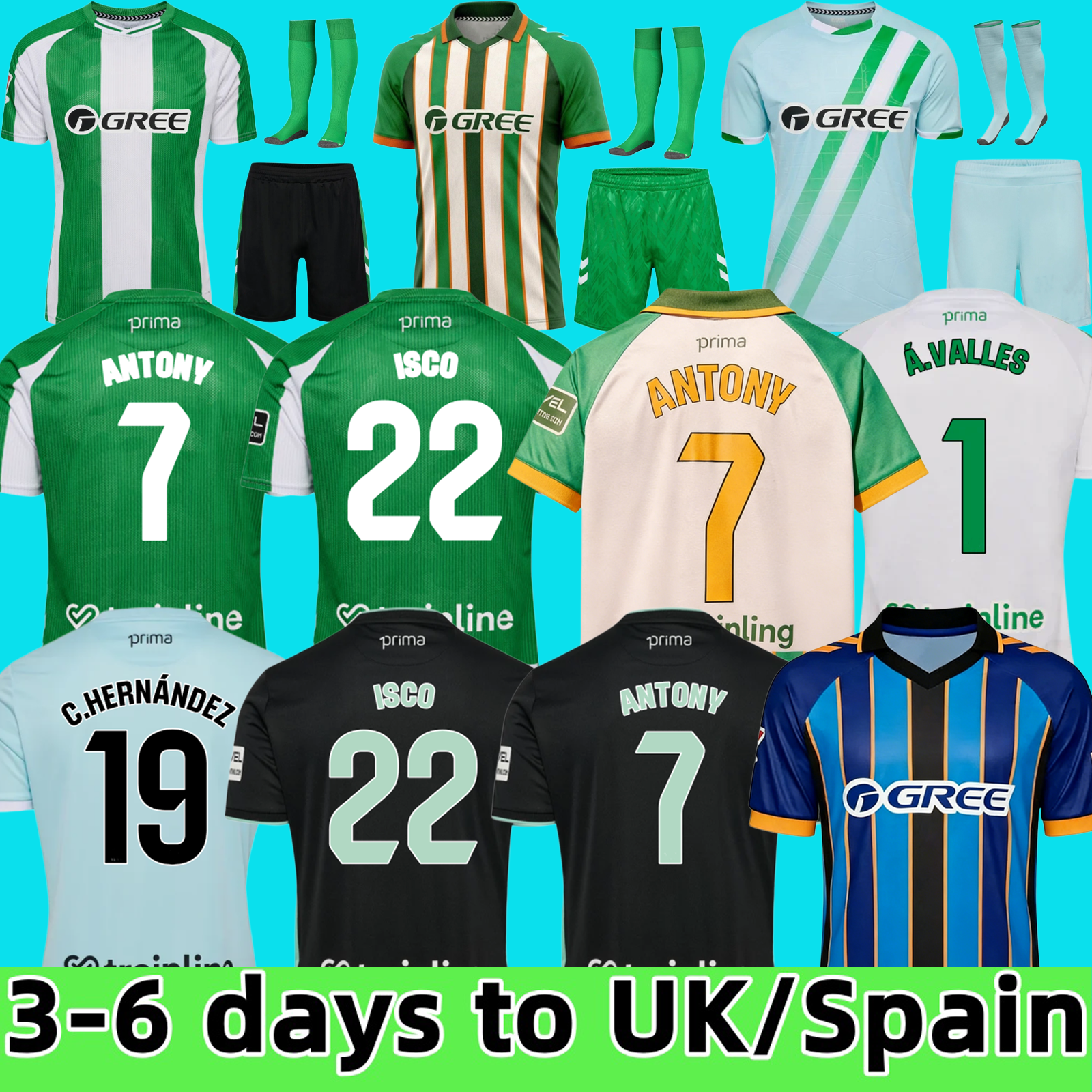 25 26 Real Betis ISCO Soccer Jerseys 2025 JOAQUIN FEKIR B.IGLESIAS CANALES WILLIAN J Shirt WILLIAM CAMARASA JUANMI VICTOR RUIZ Men Kids Kit Football Shirts Uniform