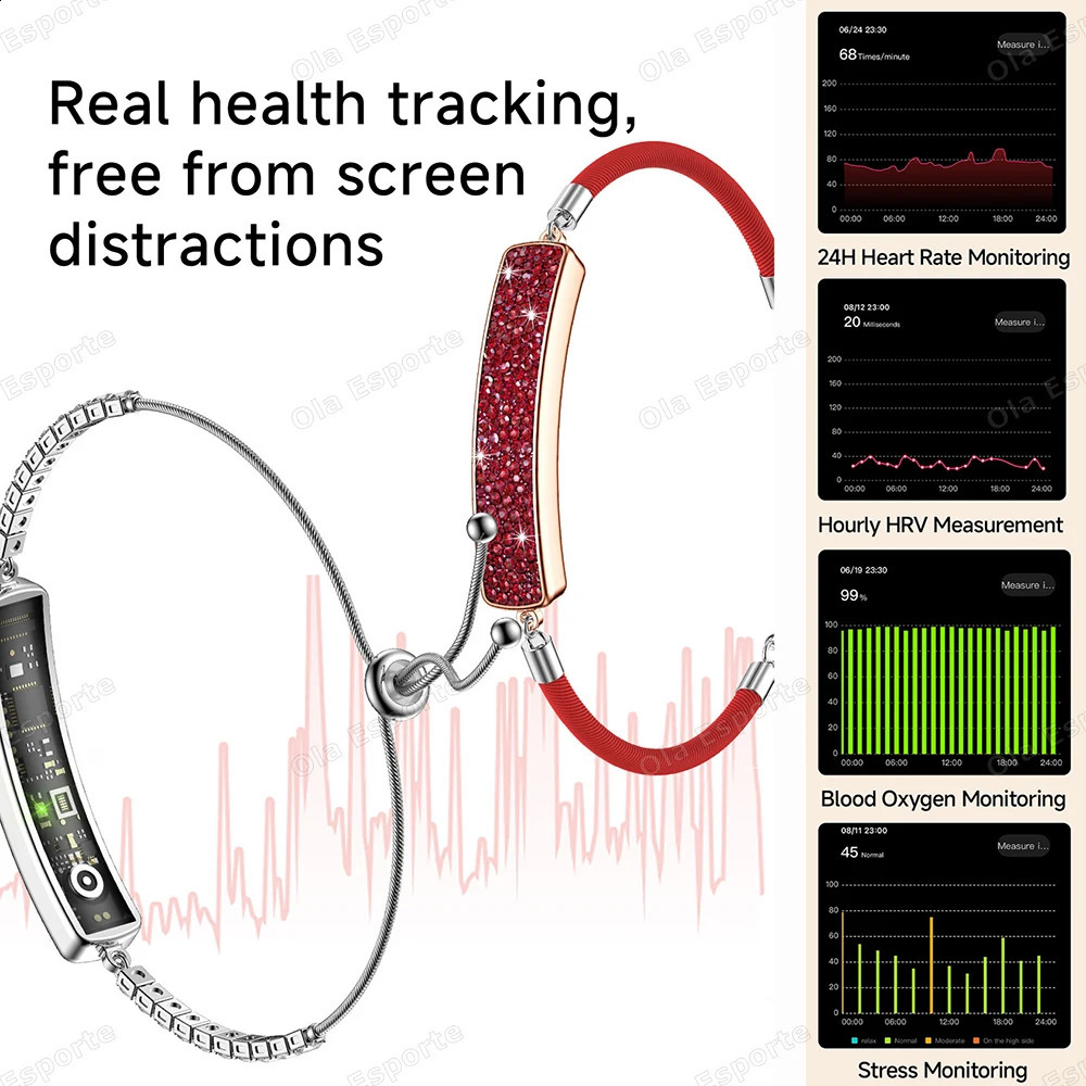 Fashion Womens Smart Wristband Heart Rate Sleep Health Monitoring Waterproof Smart Bracelet Multiple Sports Modes Pedometer 260207 - view 4