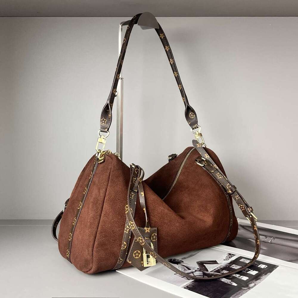 Luxury Shoulder Bags Totes New Cross Border Matte Suede Boston Tote Bag Niche Design Large Capacity Commuter Handbag Underarm SENYY