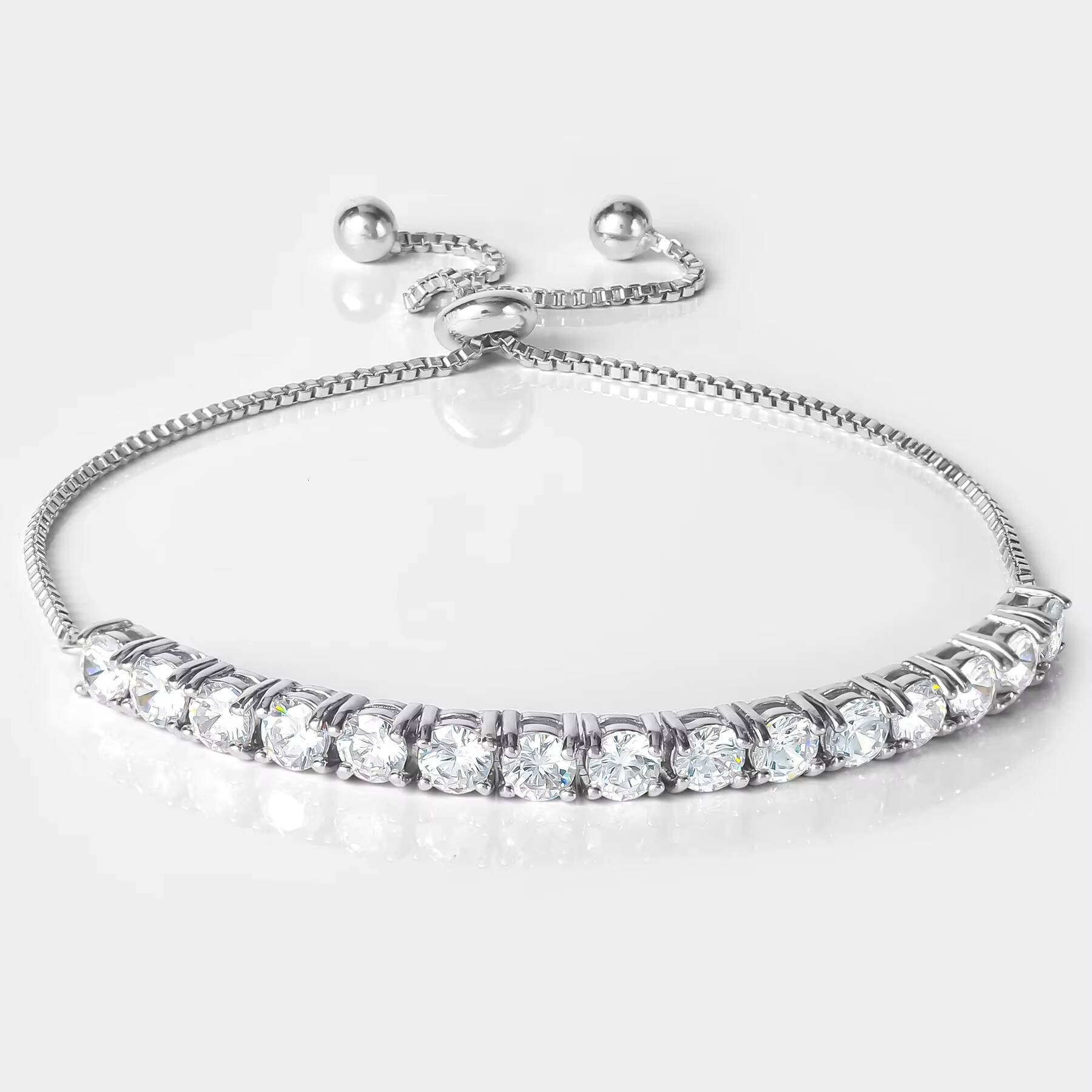 GIA IGI Certified Lab Grown Diamond Tennis Bracelet Chain 10K 14K 18K Gold Adjustable Vvs Lab Created Diamond Tennis Chain