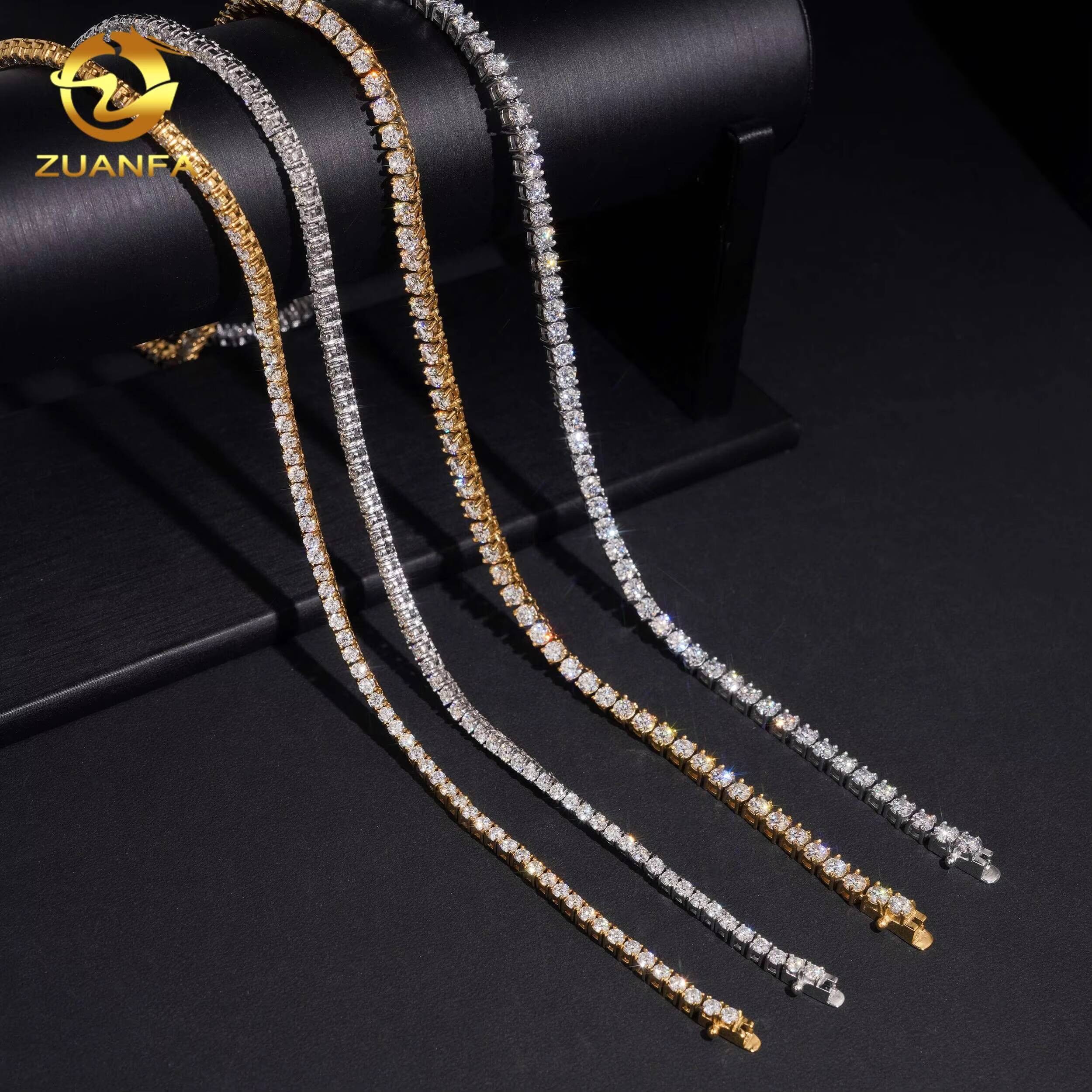 Fashion Jewelry Pass Diamond Tester Hip Hop Mens Stainless Steel Moissanite Tennis Chains