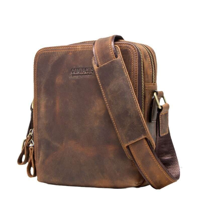 Luxury Shoulder Bags Totes Black Angel Factory Direct Sale Retro Crazy Horse Genuine Leather Men S Crossbody Bag Cross Border Dropshipping SENYY