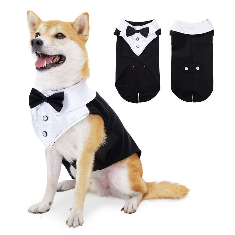 Famous brand cross-border dog suit summer thin pet clothes dog dress up gentleman's clothing handsome shirt dog clothes pupakaIK