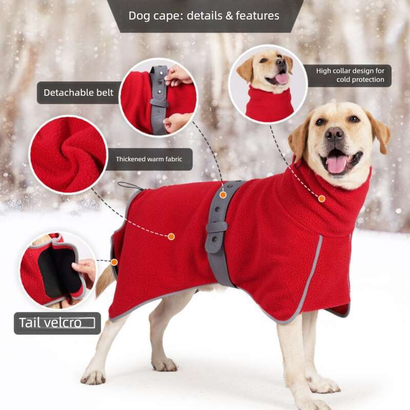 Famous brand pet winter clothes, large dog handsome dog cloak, thick lamb wool, cold proof and warm dog clothes in stock pupakaIK