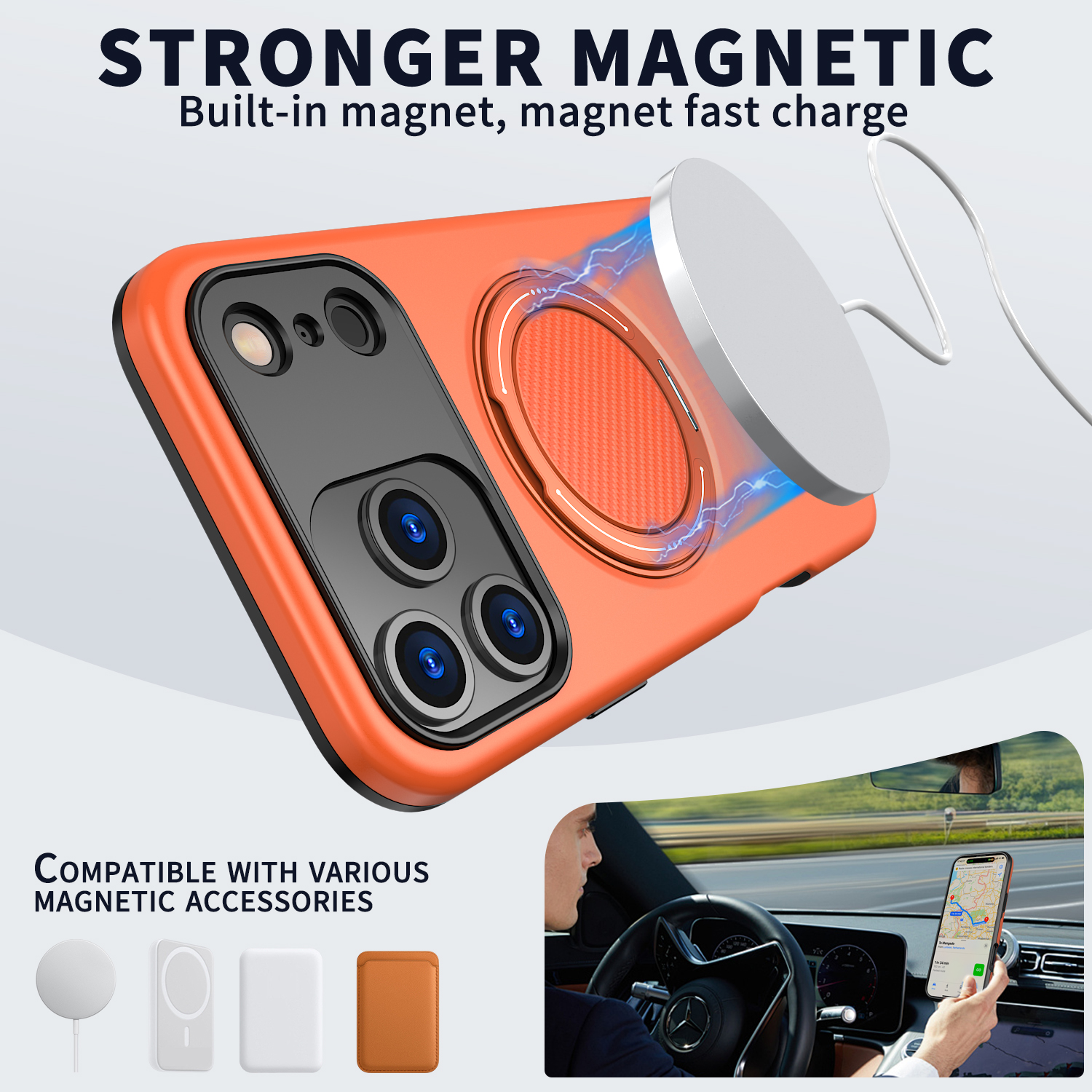 Luxury 360 Magnetic Ring For Magsafe Wireless Armor Shockproof Case For iPhone 17 17e 16 15 14 13 12 11 Pro Max Samsung S26 Ultra S25 Edge S24 FE S23  - view 5