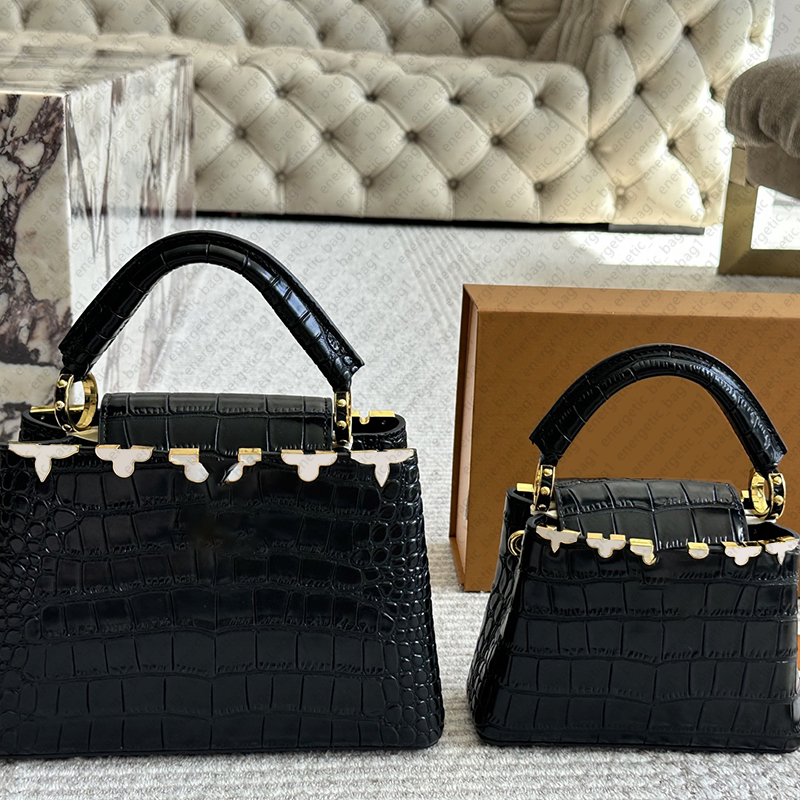 Handle Women Designer Shoulder Bags Capucines BB Totes Lady Bags Crossbody Bag Aurillon Leather Handbags Woman Mid Size Luxury Purse Handbag Noble Women's Bag flower