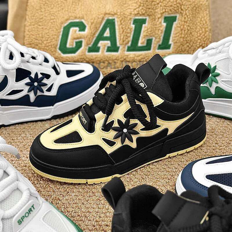 Fashion Mens Trend Street Skateboard Man Luxury Brand Training Sneakers Mesh Breathable Casual Shoes Tenis Masculino 26Y0212