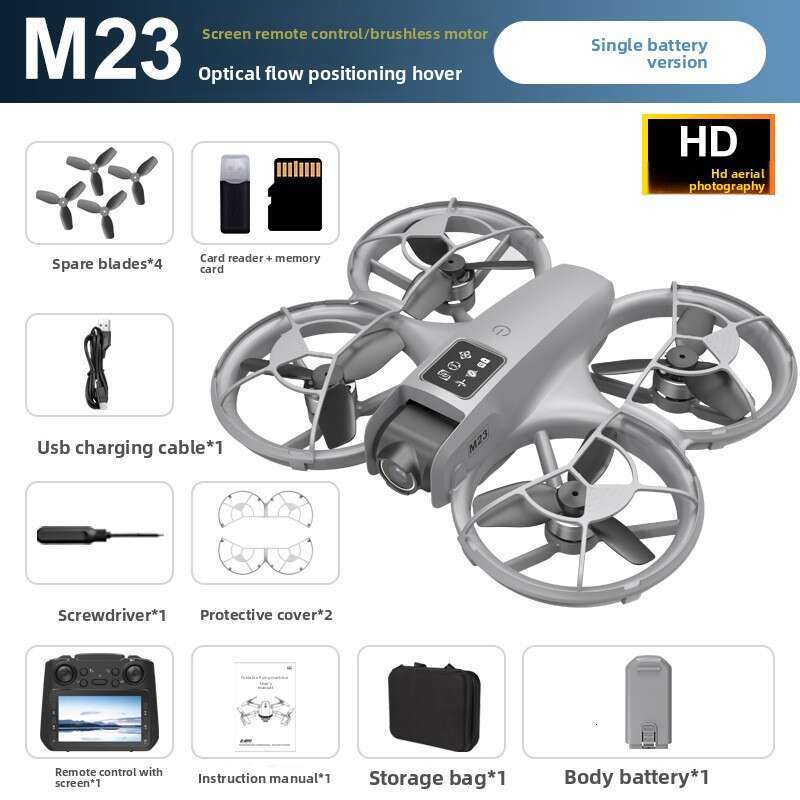 New M23 Brushless With Screen Aerial Photography HD Small Quadcopter Remote Control Aircraft Drone Kuhangxin