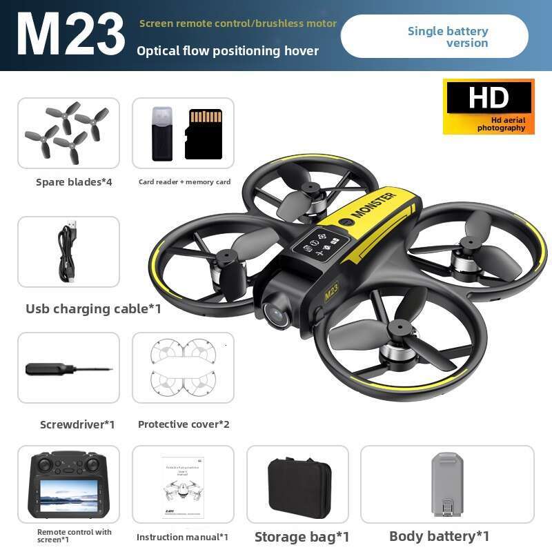 New M23 Brushless With Screen Aerial Photography HD Small Quadcopter Remote Control Aircraft Drone Kuhangxin