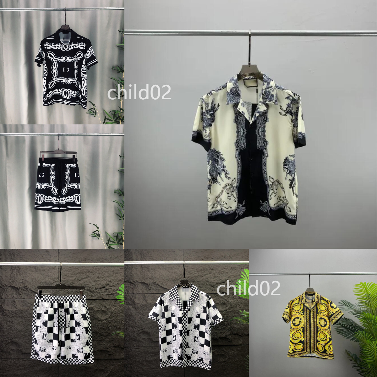 Men's designer shirt summer short sleeve casual button up shirt printed bowling shirt beach style breathable T-shirt clothing #200